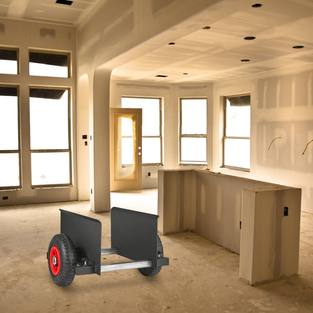 VEVOR - Carro de Panel de 600 Libras de Capacidad, para Paneles de Yeso de Alta Resistencia con Ruedas neumáticas de 8 Pulgadas, Carrito de Panel de Abrazadera Ajustable para láminas de Yeso, manejo