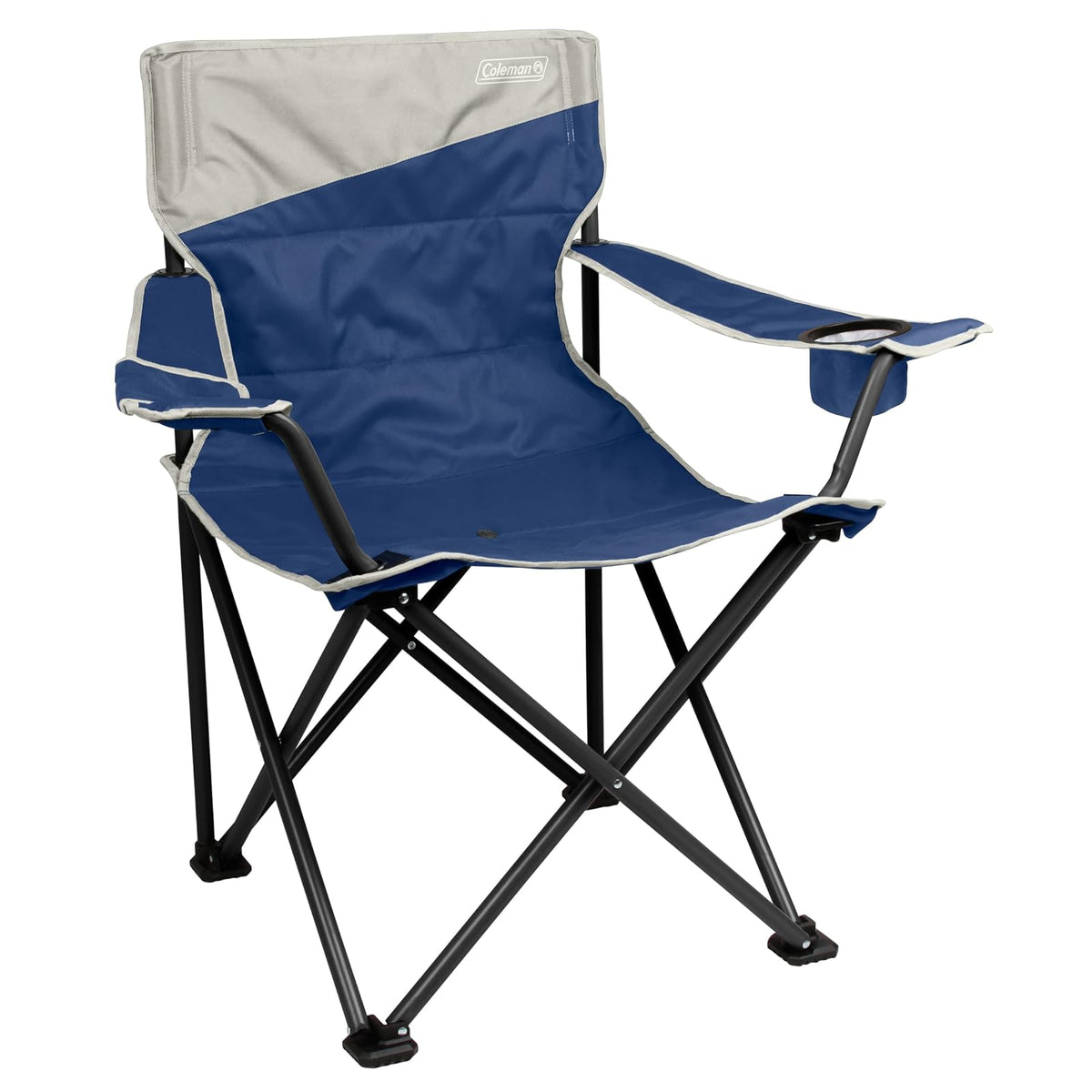 Coleman Big-N-Tall - Silla de Camping con portavasos y Bolsillo Lateral, Resistente al Agua XL para Exteriores, soporta hasta 600 Libras, Ideal para Camping, portón Trasero, chimeneas, Patio y más