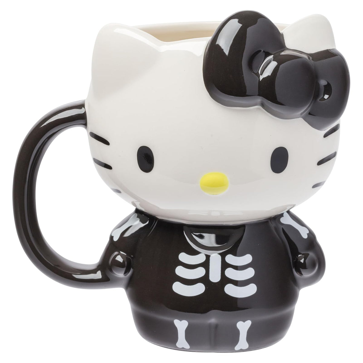 Silver Buffalo Sanrio Hello Kitty and Friends Kuromi Poses Taza de Cerámica, 20 oz - Disfraz de esqueleto de Halloween