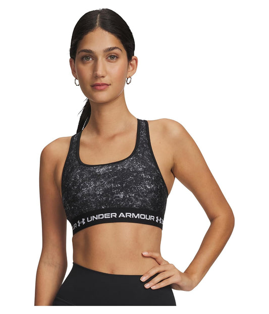 Under Armour Top para Entrenamiento Crossback Mid Print para Mujer Talla M Color Negro