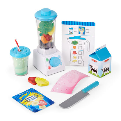 Melissa & Doug Juego de Licuadora para Batidos Smoothies, Ayuda a Desarrollar Habilidades Motoras y Sociales (24 Piezas, 26.67 cm x 10.795 cm x 34.29 cm)
