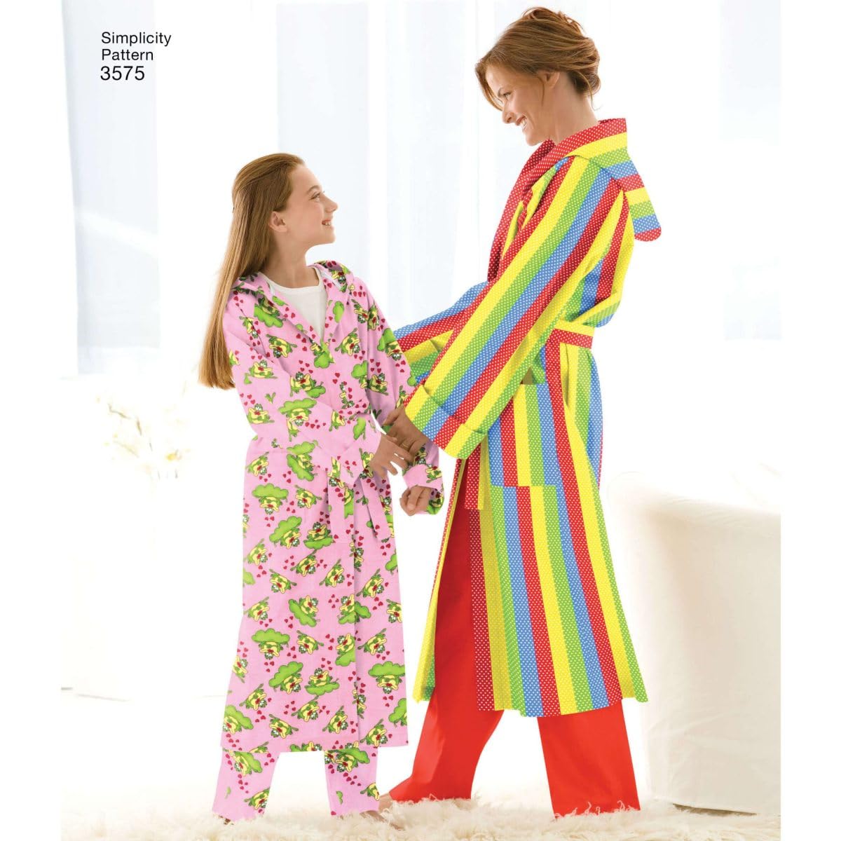 Simplicity Fácil de Coser 3575 - Albornoz de Costura para Adultos y niños, XS-L y XS-XL