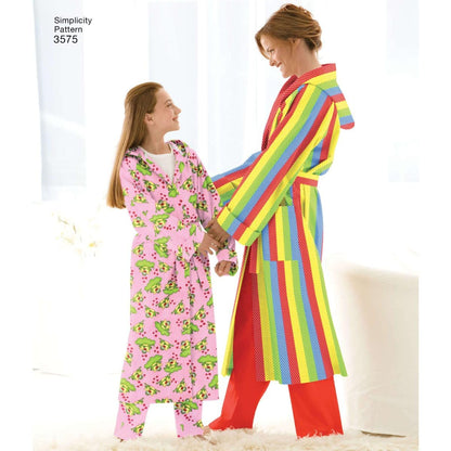 Simplicity Fácil de Coser 3575 - Albornoz de Costura para Adultos y niños, XS-L y XS-XL