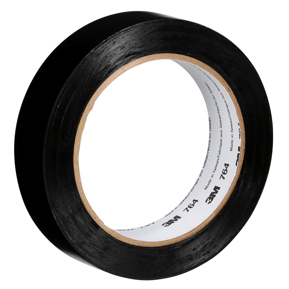 3M Cinta de Vinilo 764 para Marcaje de Piso, Uso Industrial - Negro - - 2 in x 36 yd