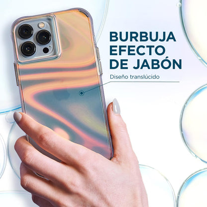 Case-Mate - Soap Bubble - Funda para iPhone 13 - Diseño Iridiscente - Protección contra caídas de 10 pies - 6.1 Pulgadas - Burbuja de Jabón
