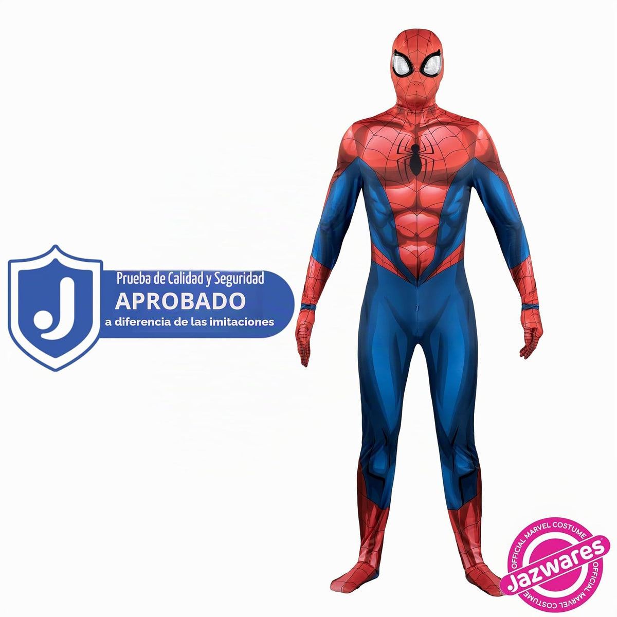 MARVEL Spider-Man Official Adult Deluxe Zentai Halloween Costume - Stretch Spandex with Hidden Zippers and Wrist Slits