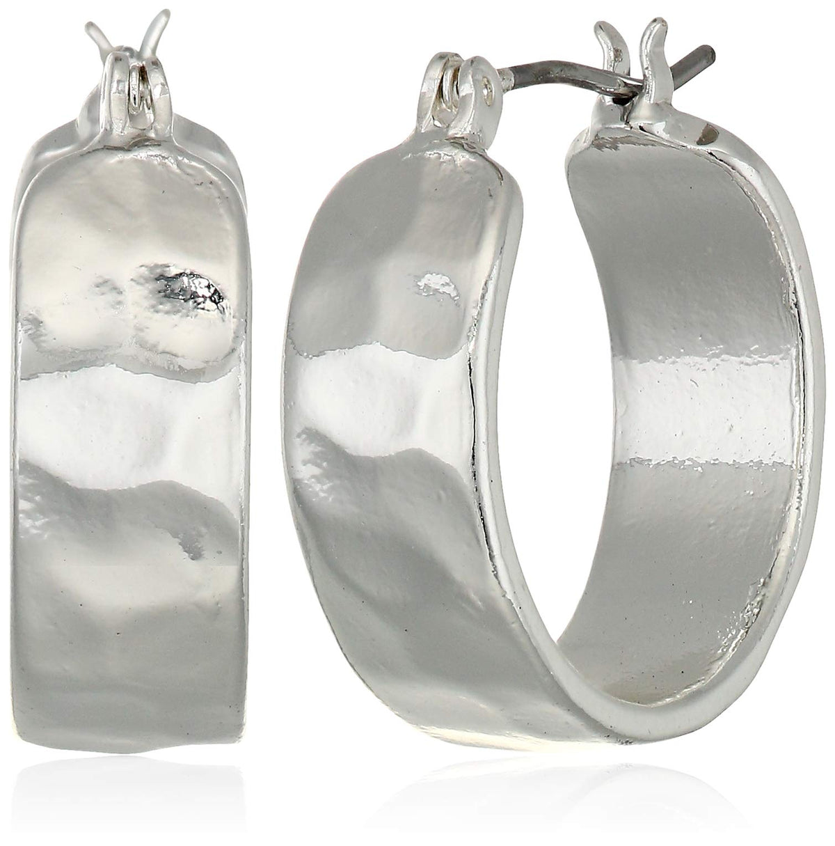 Nine West - arete de aro pequeños de plata para mujer