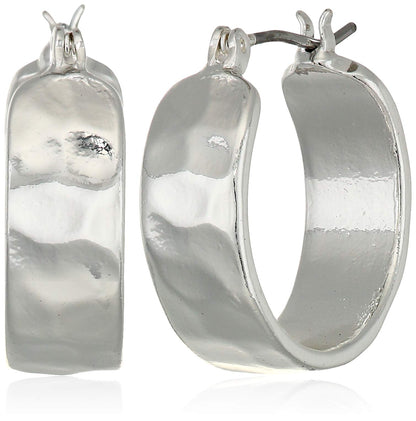 Nine West - arete de aro pequeños de plata para mujer