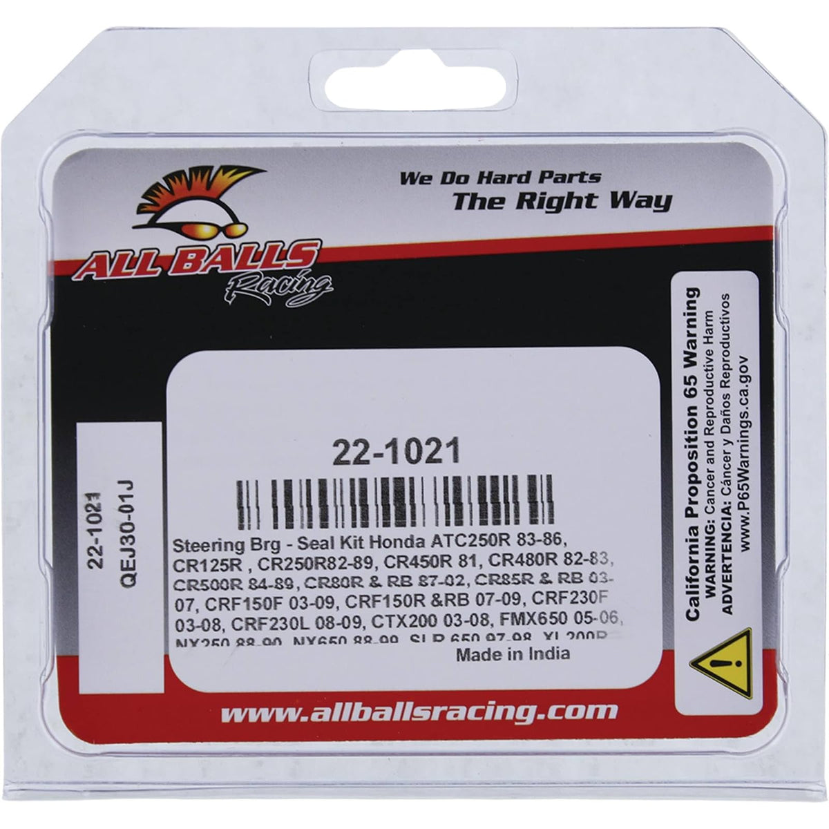 All Balls Racing 22-1021 Kit de sellado de rodamiento de vástago de dirección compatible con/reemplazo para Honda Montesa