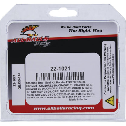 All Balls Racing 22-1021 Kit de sellado de rodamiento de vástago de dirección compatible con/reemplazo para Honda Montesa