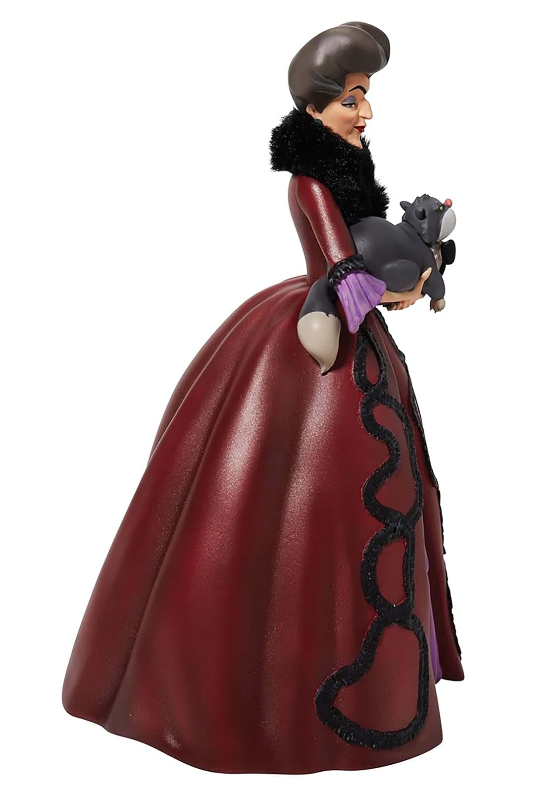 Enesco Disney Showcase Figura de Cenicienta Lady Tremaine Holding Lucifer Rococó, 8.875 Pulgadas, Multicolor, 6010298