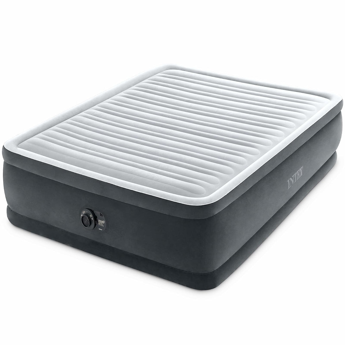 Intex Colchón de Aire Elevado Comfort, Tamaño Queen con Bomba Eléctrica Interna - 18 pulgadas - 18 pulgadas