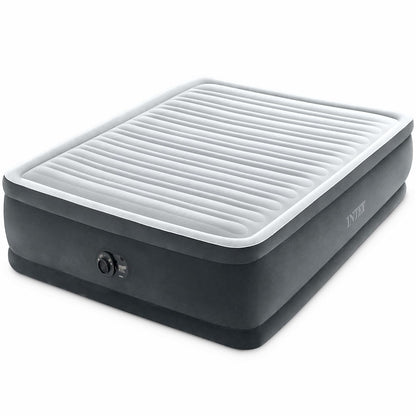 Intex Colchón de Aire Elevado Comfort, Tamaño Queen con Bomba Eléctrica Interna - 18 pulgadas - 18 pulgadas