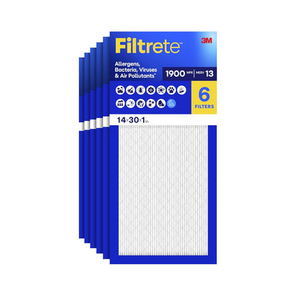 Filtrete UT24-6PK-1E - Filtro de aire, 14 x 30 x 1, color blanco - 14 x 30 x 1 - paquete de 6 unidades