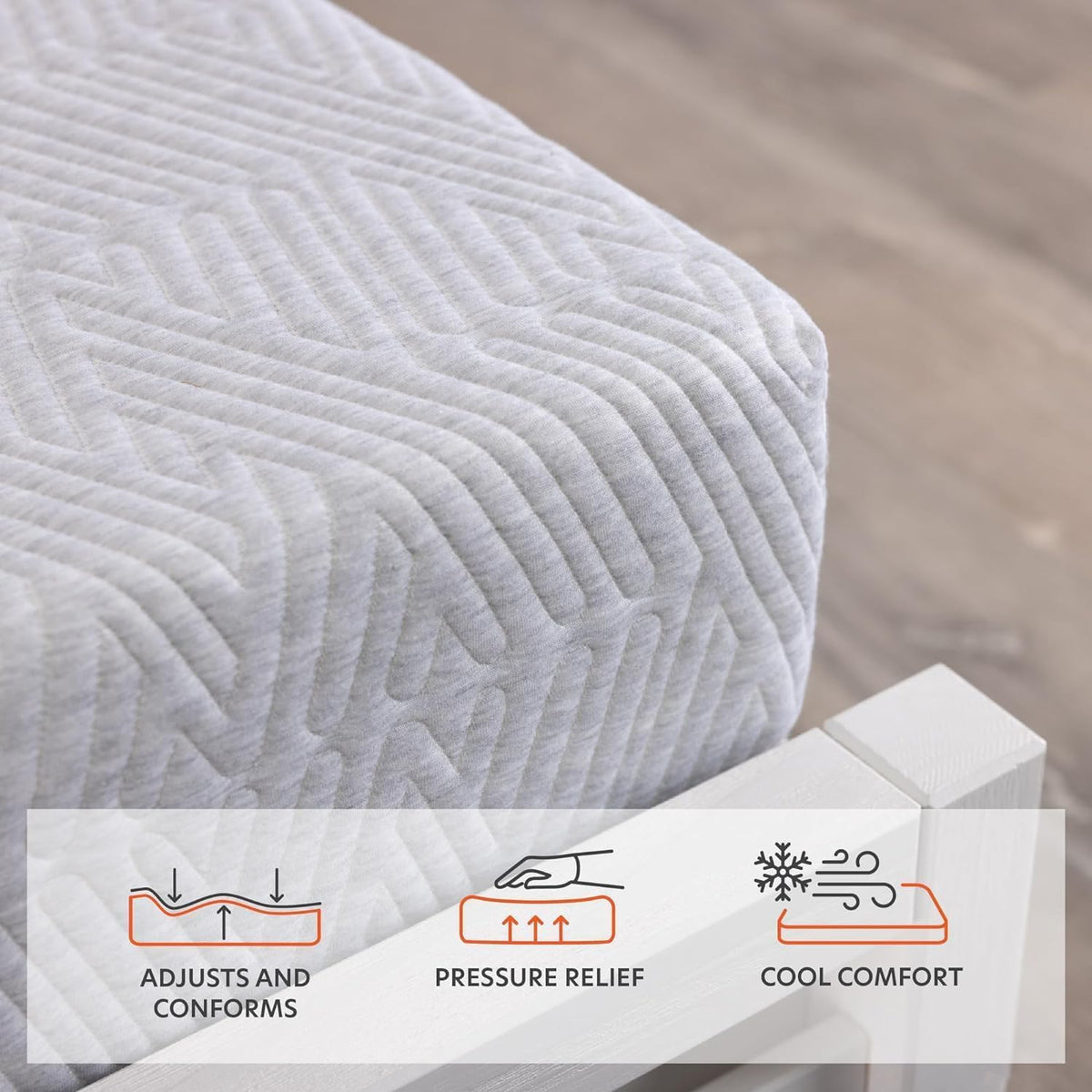 Craft & Trade Risewell Colchón de Espuma viscoelástica de 8 Pulgadas, Cama en una Caja, enfriamiento de Gel de Cobre, Certificado CertiPUR-US, Individual, Prueba de 100 Noches
