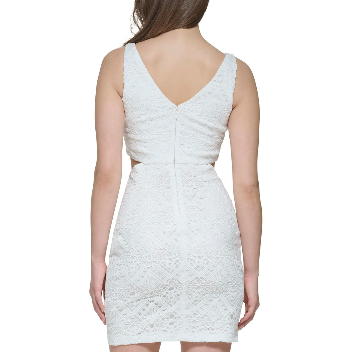 Guess Sleeveless Lace Cut out Sheath Dress Vestido de cóctel Mujer