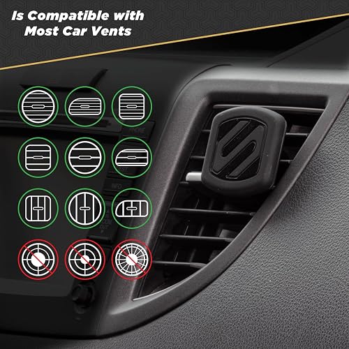 Scosche MAGVM2B - Soporte magnético para dispositivos móviles, Negro, 1 unidad