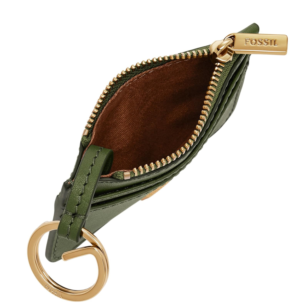 Tarjetero Fossil SL10078314 de piel en color verde para mujer