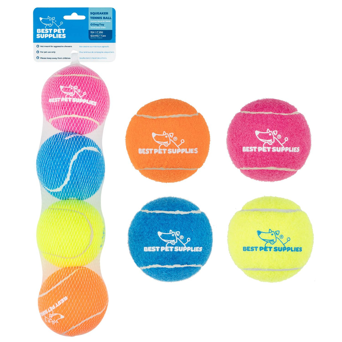 Best Pet Supplies Juguete de Piel Sin Relleno 2 en 1 para Perro - Color Variado - Large (Pack of 4)