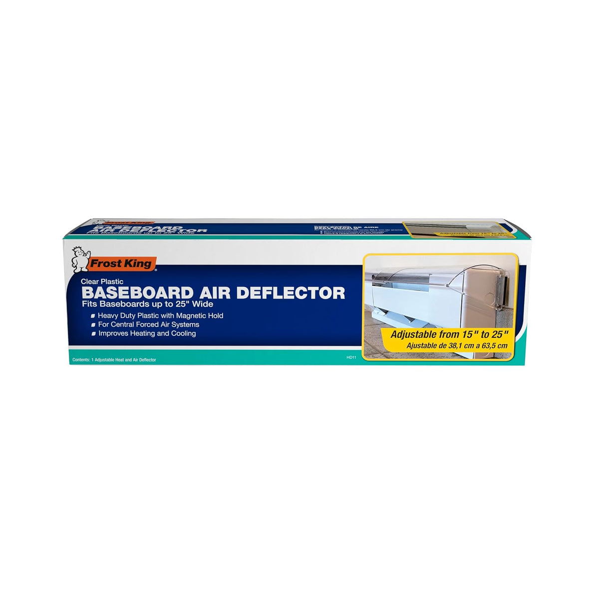 Frost King HD11 Baseboard Air Deflector, Expands from 15" to 25",