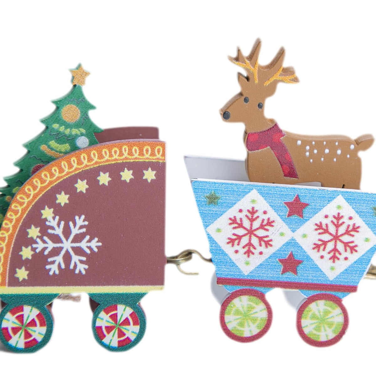 Running Tren Multicolor de 4 Piezas | Decoración de Navidad para Sala, Comedor o Escritorio |Color Verde | 6.5 cm