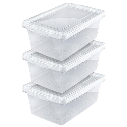 Guateplast Set de 3 Contenedores de Almacenamiento Apilables 12 L - Natural
