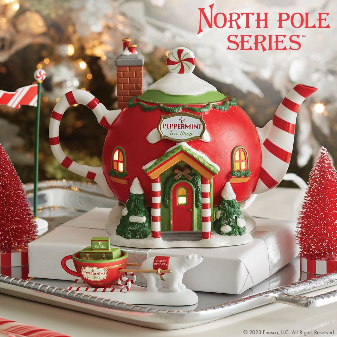 Department 56 North Pole Village - Edificio Ligero para Tienda de té de Menta
