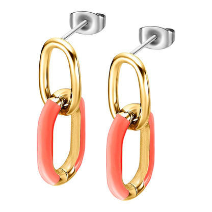Lotus Style Aretes para dama en tono coral