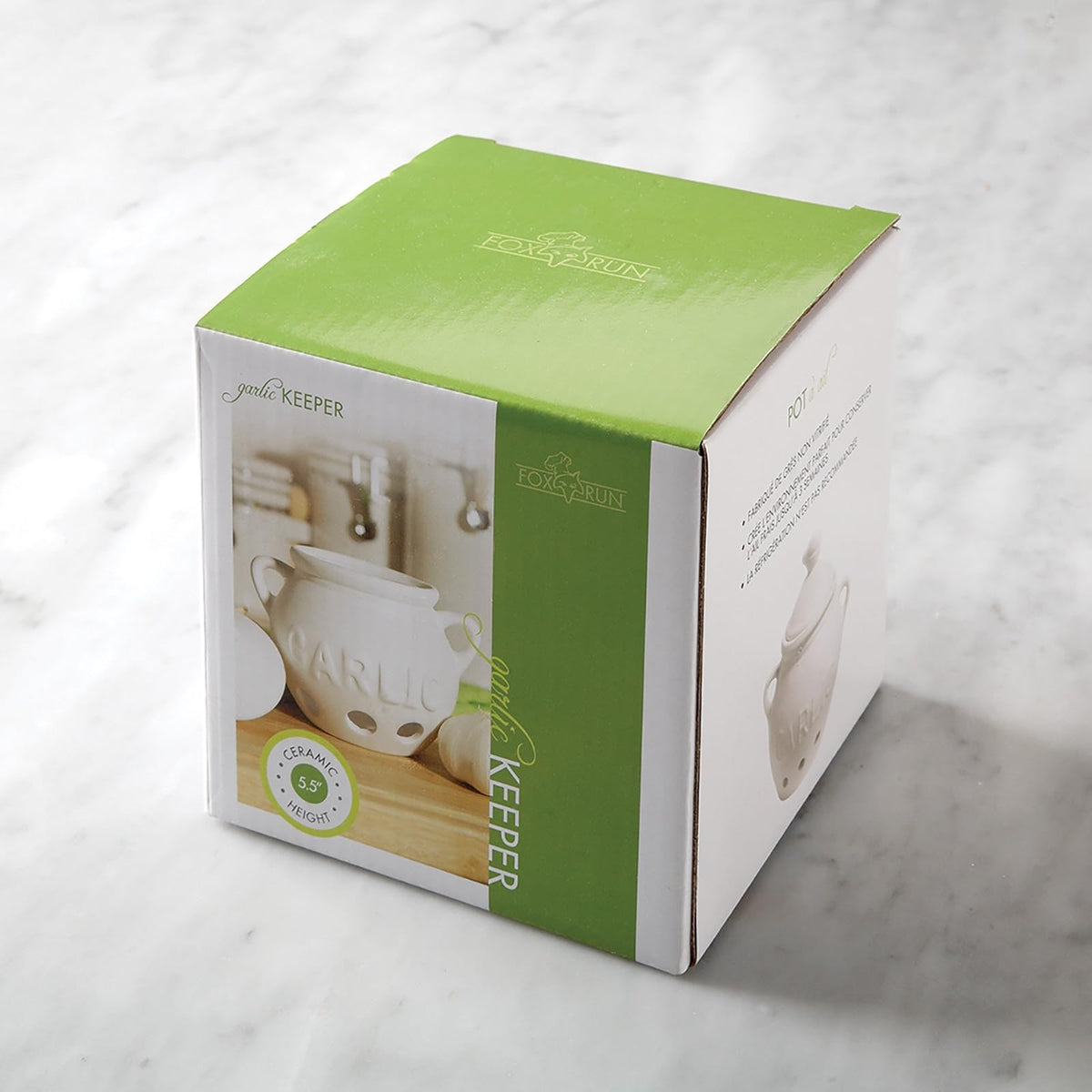 Fox Run Brands 3971 Conservador de Ajo, Ceramica Blanca