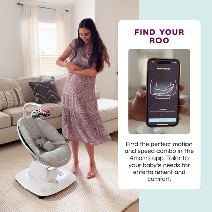 4moms MamaRoo - Columpio para bebé multimovimiento, Bluetooth habilitado con 5 movimientos únicos, color negro
