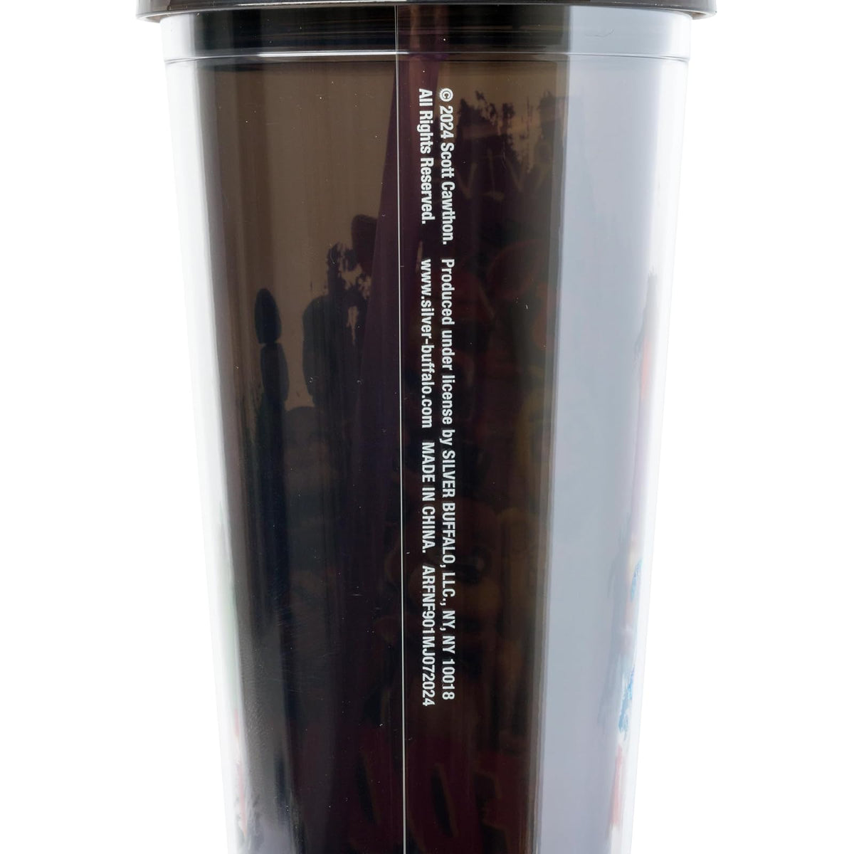 Silver Buffalo Five Nights at Freddy's - Taza fría de plástico con tapa y popote con Freddy Fazbear, Foxy, Chica y Bonnie, 24 onzas