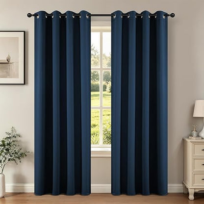 Joydeco - Juego de Cortinas Opacas de 108 Pulgadas de Largo, 2 Paneles con Aislamiento térmico, Cortinas largas y Cortinas, 2 Cortinas de Color Burg, oscurecimiento de la habitación con Ojales para