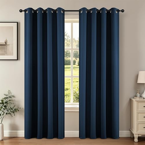 Joydeco - Juego de Cortinas Opacas de 108 Pulgadas de Largo, 2 Paneles con Aislamiento térmico, Cortinas largas y Cortinas, 2 Cortinas de Color Burg, oscurecimiento de la habitación con Ojales para