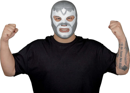 REV Máscara De Luchador Mexicano Leyenda Plateada Para Adulto, Diseño Clasico Enmascarado De Lucha Libre, Ideal Para Halloween, Eventos Deportivos, Cosplay, Porras Y Partidos