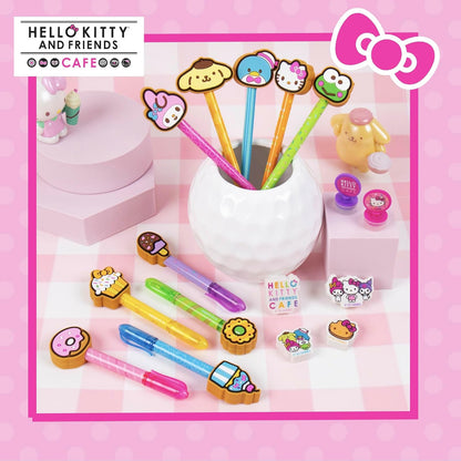Hello Kitty & Friends - Juego de bolígrafos múltiples, 10 bolígrafos para cuaderno Kawaii, sellos, y más artículos de papelería Sanrio, divertidos suministros de oficina, lindos suministros