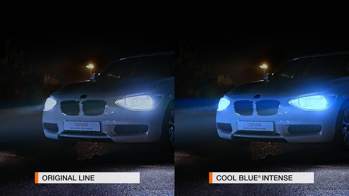 OSRAM COOL BLUE® INTENSE H7, +100% más de brillo, hasta 5000 K, lámpara halógena para faros delanteros, aspecto LED, caja plegable colgante (2 lámparas)