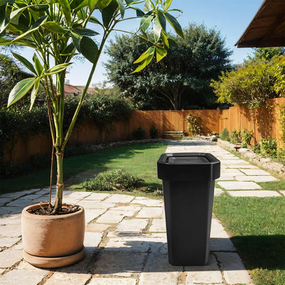 26 L Bote de Basura Institucional con Tapa Vaivén, Color Negro Sobrio, Alta Resistencia para Oficinas, Escuelas y Comercios, Mantenimiento Rápido y Uso Continuo