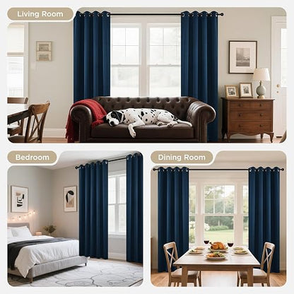 Joydeco - Juego de Cortinas Opacas de 108 Pulgadas de Largo, 2 Paneles con Aislamiento térmico, Cortinas largas y Cortinas, 2 Cortinas de Color Burg, oscurecimiento de la habitación con Ojales para