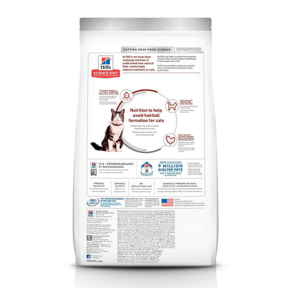 Hill's Science Diet Hairball Croquetas para Gato Adulto Sabor Pollo 1.6Kg | Croquetas Hill's para gato, pollo real, control de bolas de pelo, piel y pelaje sanos, fibra natural