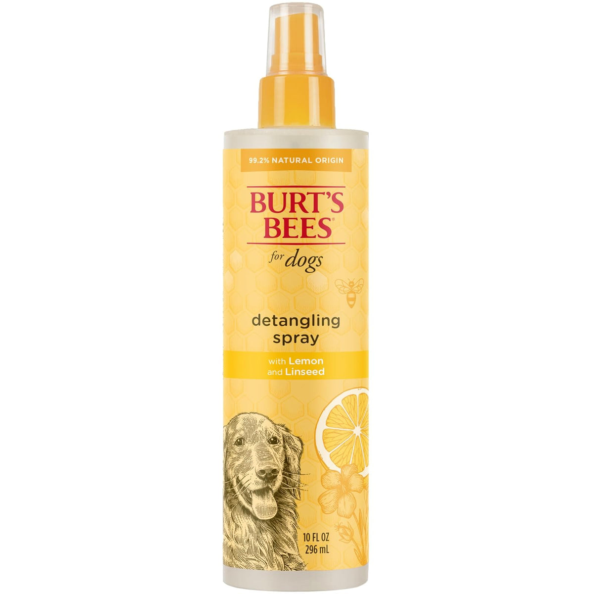 Burts Bees for Dogs - Spray desenredante natural con limón y linaza | Desenredador de piel de perro y cachorro, Natural Detangling Spray, 1 paquete