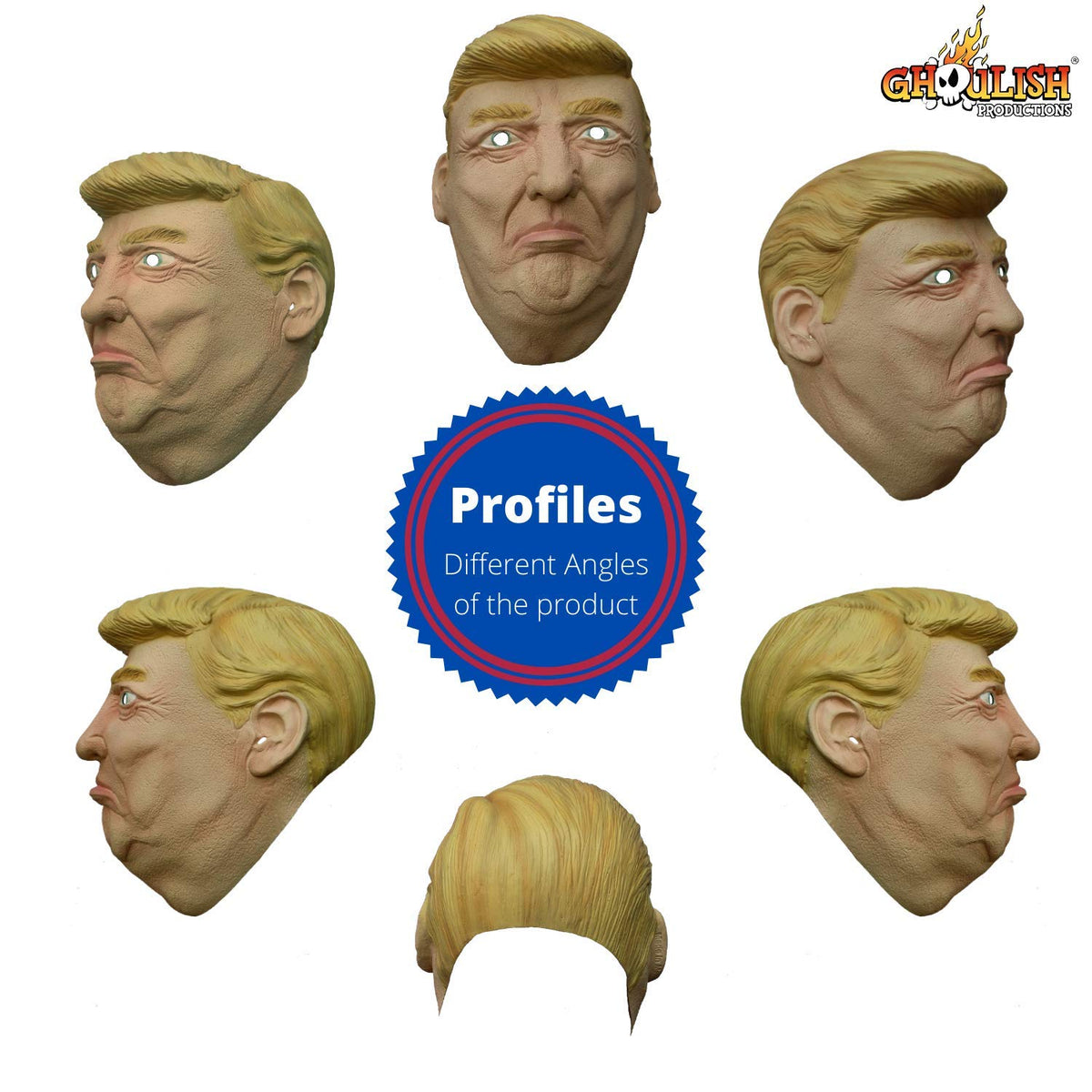 Ghoulish Productions Máscara de Presidente de Estados Unidos, Disfraz de Persona Famosa Ideal para Halloween