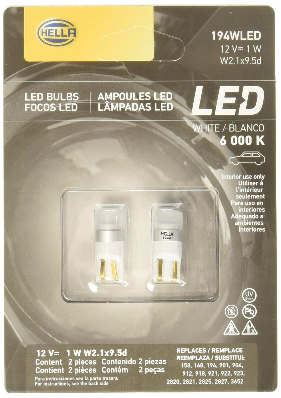 Hella Focos mini Led blister, tienen una Luz precisa, intensa y de aspecto moderno ideal para cualquier estilo de Automóvil, color Blanco, incluye un set de dos focos, CÓDIGO (194)