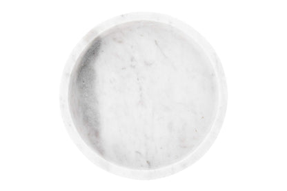 Creative Co-Op - Bandeja de mármol Tallada Redonda o Tabla de charcutería, Color Blanco