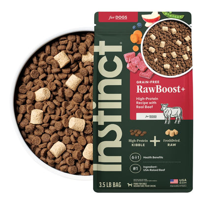 INSTINCT Raw Boost Grain Free para Perro | Res Real sin Granos y Carne Cruda | 3.5 LB