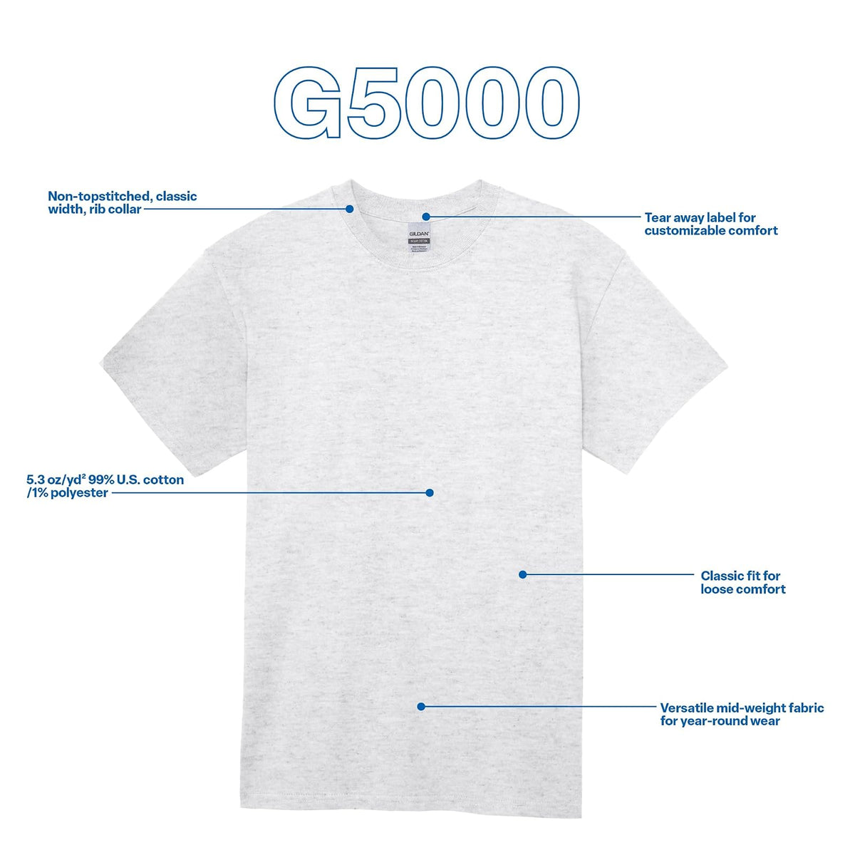 Gildan Camisetas elásticas de algodón, Paquete múltiple Ropa Interior para para Hombre
