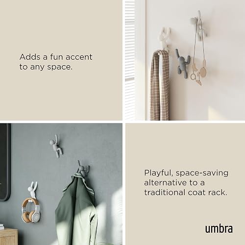 Umbra - 318165-023 Juego de 3 percheros decorativos Buddy para colgar en la pared