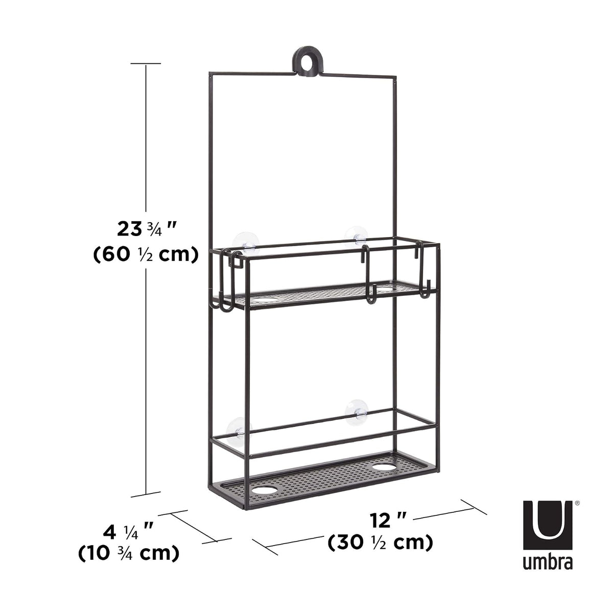 Umbra Cubiko Organizador de ducha con dos estantes, negro
