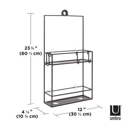 Umbra Cubiko Organizador de ducha con dos estantes, negro