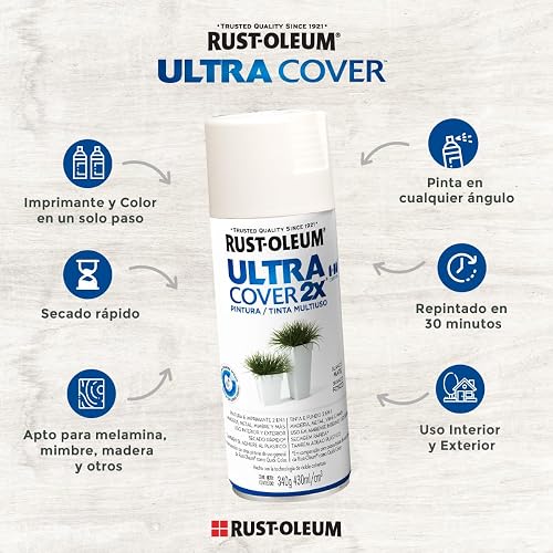 Rust-Oleum Ultra Cover 2X Pintura Aerosol Negro Mate 340g