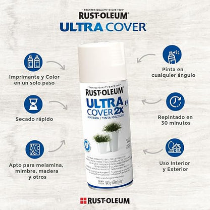 Rust-Oleum Ultra Cover 2X Pintura Aerosol Negro Mate 340g